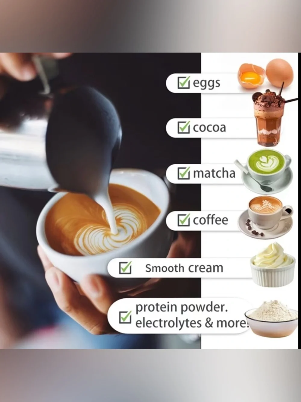 Milk and coffee Frother